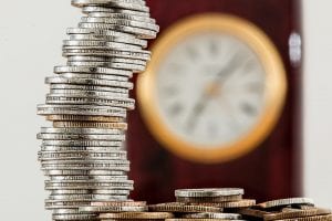 Clock and coins - 'Time & Money'